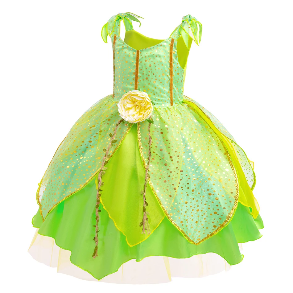 Girls Tinker Bell Fairy Wings Set Elf Character Show Clothes Birthday Party Dress 3-10 Years Old Must-have for Halloween