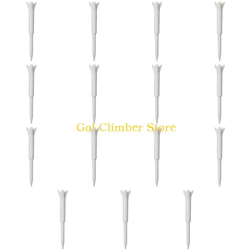 Q84C Golf Ball Tees with Four-Point Rest Design and ABS Plastic Construction, 15 Count for Positioning Golf Balls Before Shots