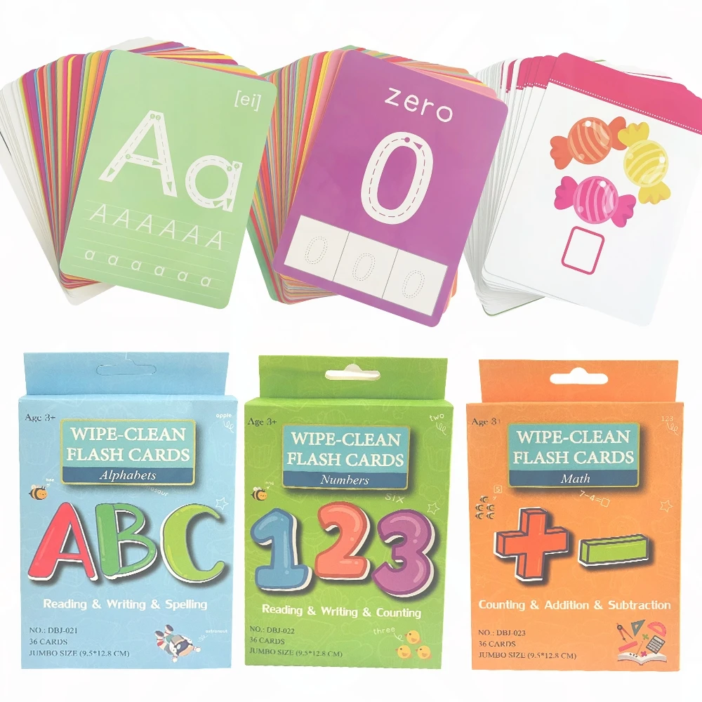 Engaging 36-Card Set: Children\'s Number Cognition Flashcards for Reading Writing Early Math Learning Montessori Educational Toy