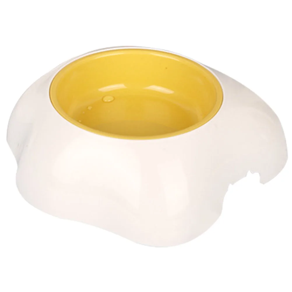 

Egg Yolk Cat Bowl Pet Feeder Sturdy Dog Bowls Water Plastic Food Container White Single Safe Reliable Reusable Long Term Unique