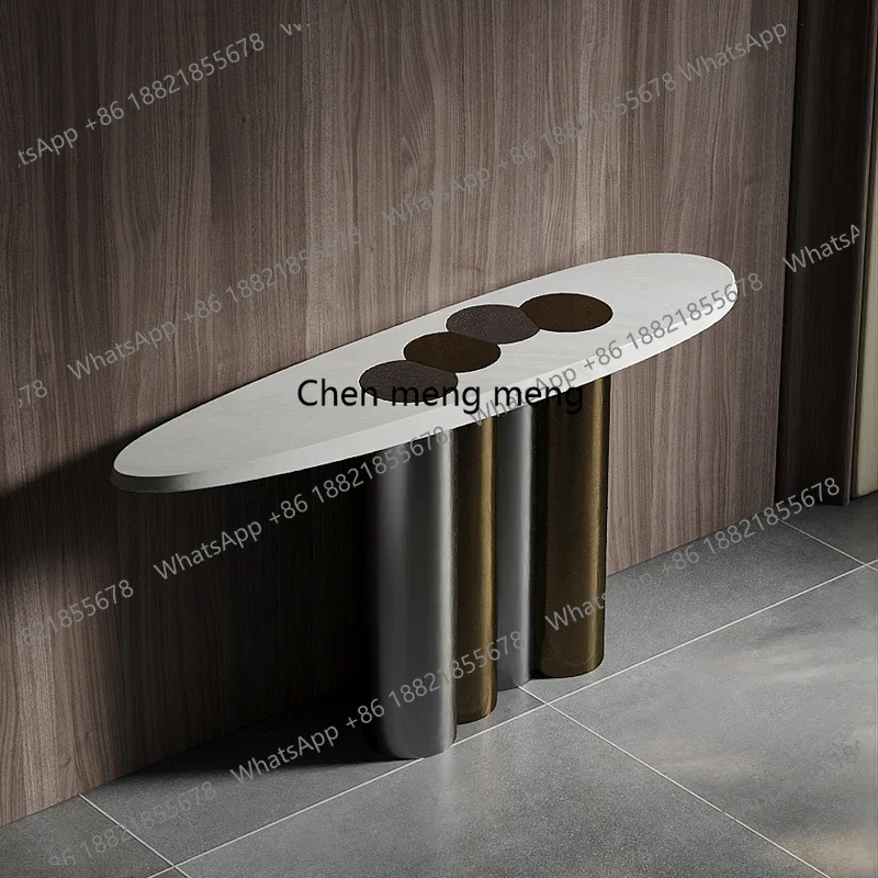 facing the entrance table, villa, mansion, custom-made entrance cabinet, modern light luxury and pure natural