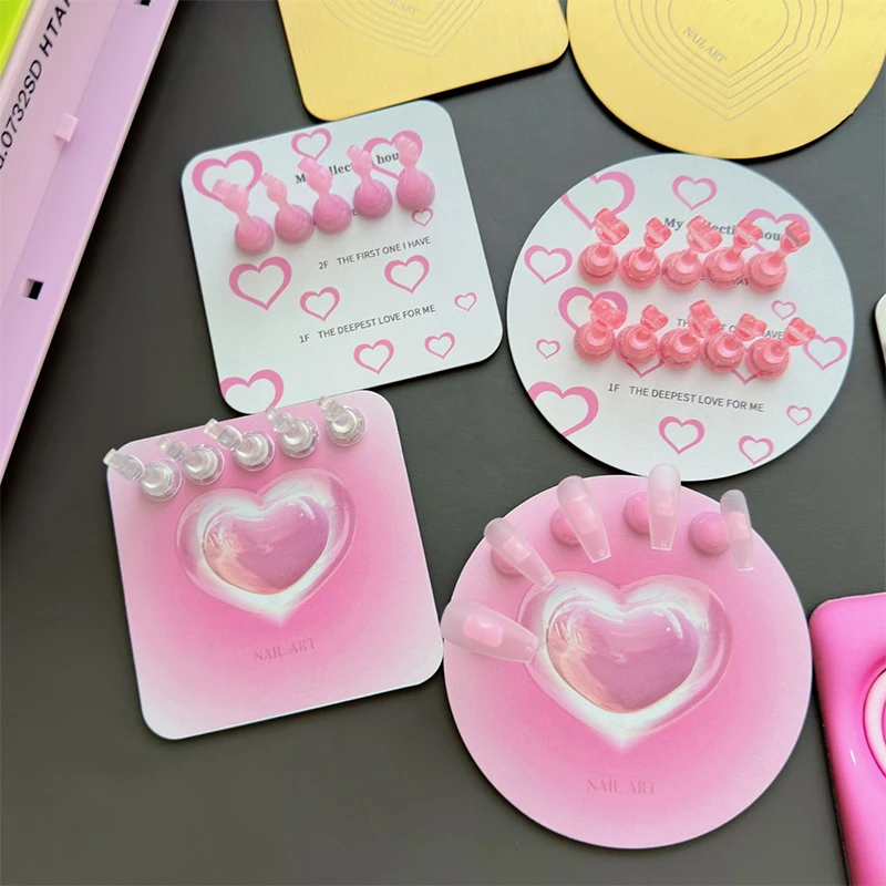 Love Nail Holder Metal Nail Tips Stand For Press On Nails Acrylic Shower Shelves Nail Art Display Manicure Tool