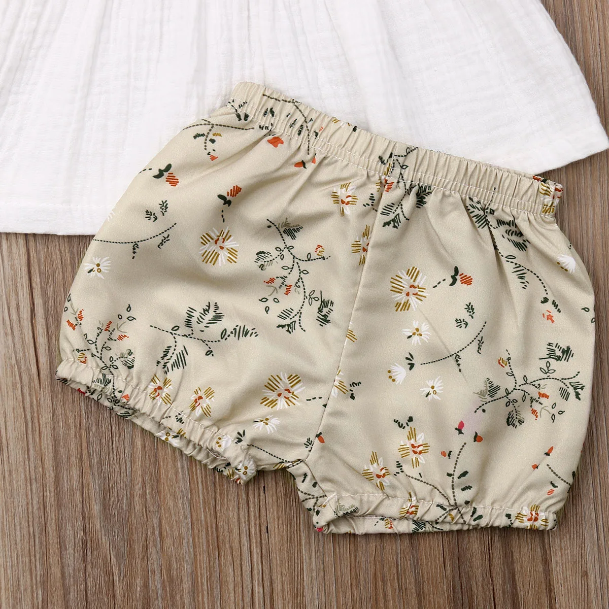 Newborn Baby Girls Outfits Short Sleeve T-Shirt Top Floral Shorts Pants Bloomers 2pce Summer Clothes Set