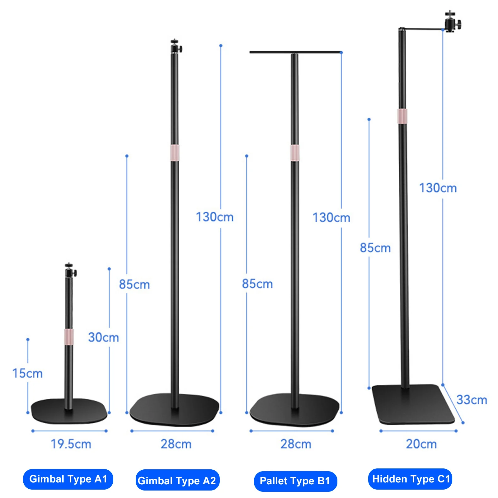 130cm Universal Projector Stand Metal Aluminum Alloy Holder Multi-angle Adjustable Height Projector Brackets for LCD Projectors