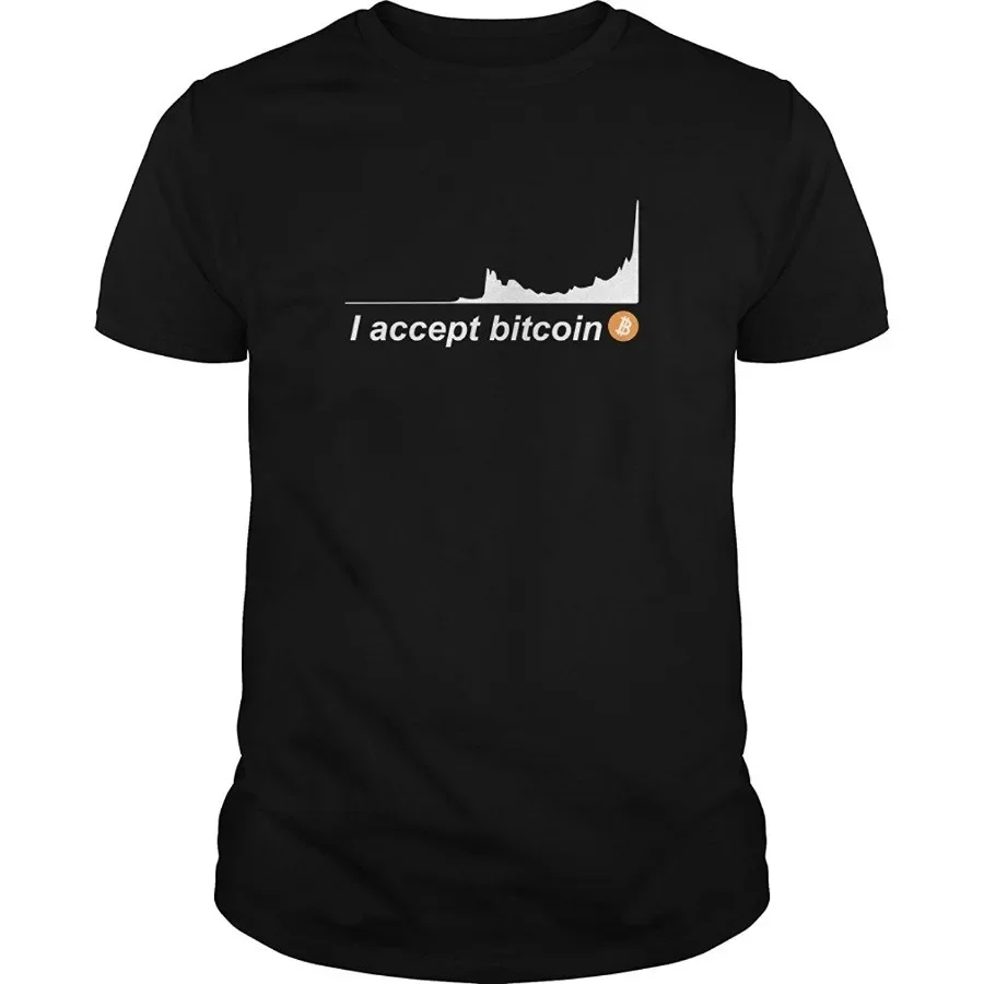 

I Accept Bitcoin. Funny Cryptocurrency Bitcon Lover T-Shirt. Summer Cotton Short Sleeve O-Neck Mens T Shirt New S-3XL