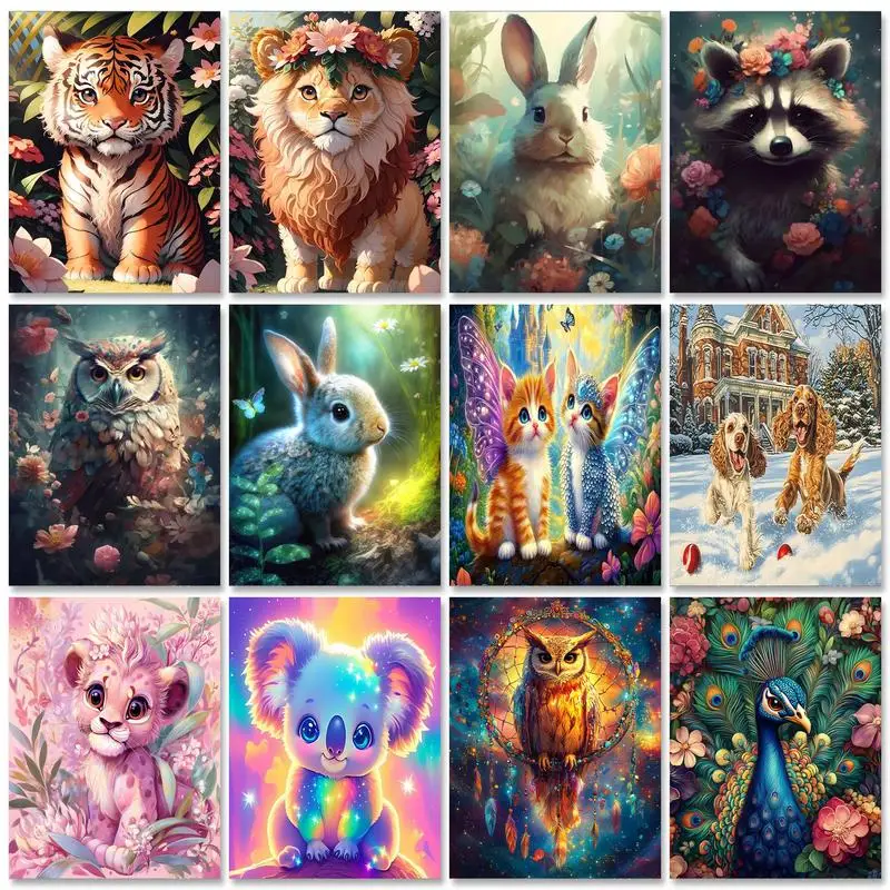 

RUOPOTY Diy Frame Painting By Numbers Kits Cat Drawing Picture By Numbers For Adults Beginner Animals Picture Diy Gift