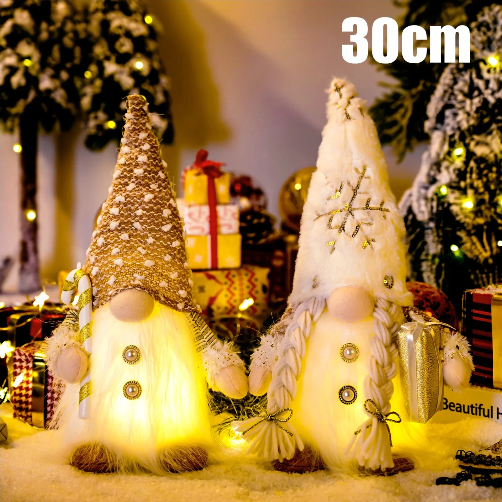 

Glowing Gnome Christmas Faceless Doll 30cm Tree Decorations 2025 Night Light Xmas Gift Navidad 2023 New Year Home Decor