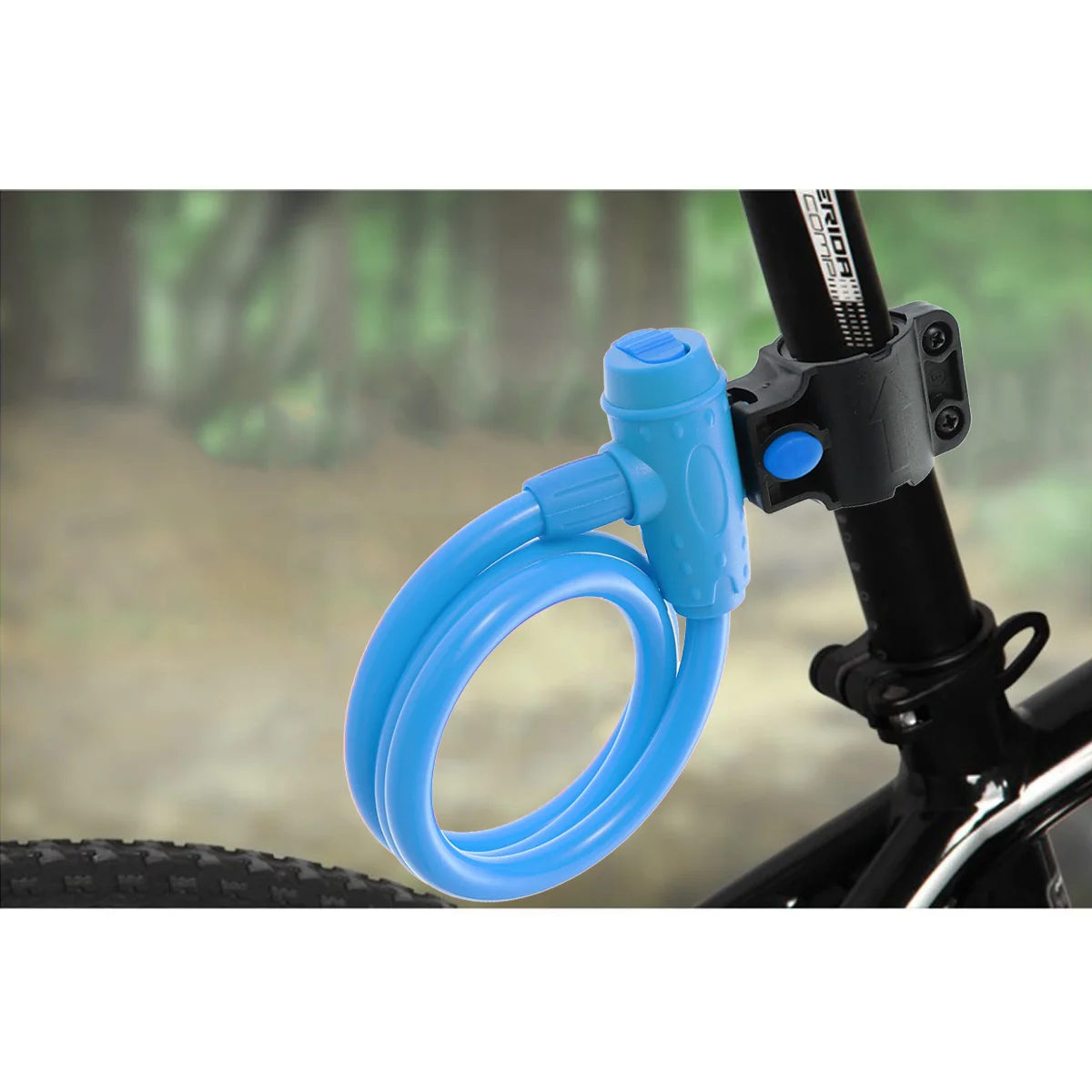 

Bike Cable Colorful Anti-Theft Chain For Mountain Bike Seat Fork Frame Steel Cable Lock Rust Resistant Weatherproof Durable