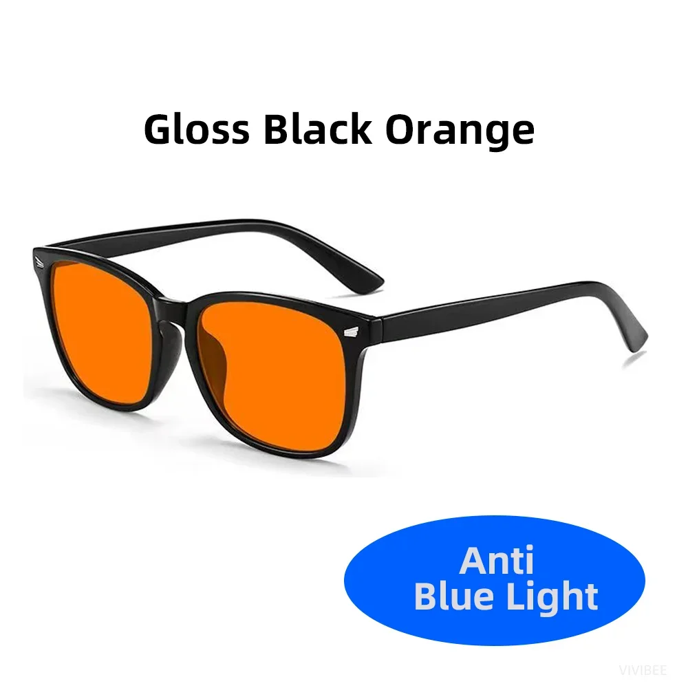 Klassische rote Linse, blaues Licht blockierende Brille, quadratisch, für Männer, besserer Schlaf, Anti-Blaulicht-Filter, orange Damen-UV400-Brille – Detail 9