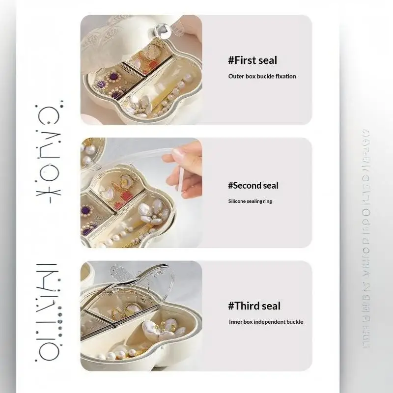 Luxuriöse, wolkenförmige, versiegelte, tragbare Plastikbox für Schmuck, Pillen, Medikamente, Ringe, Ohrringe – Detail 11