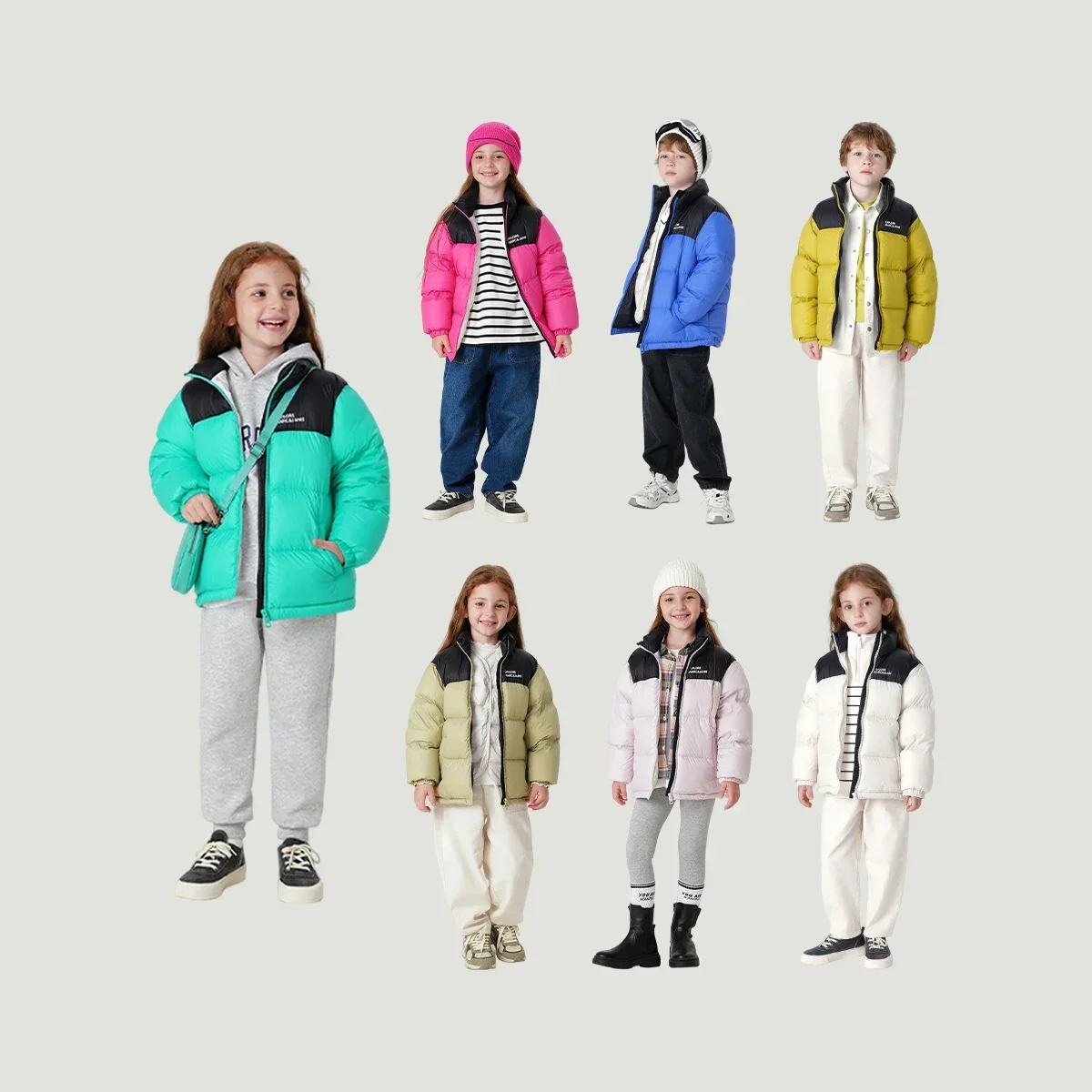 

MARC&JANIE Boys Girls Fashion Color Patched Warm Down Jackets for Winter 231162