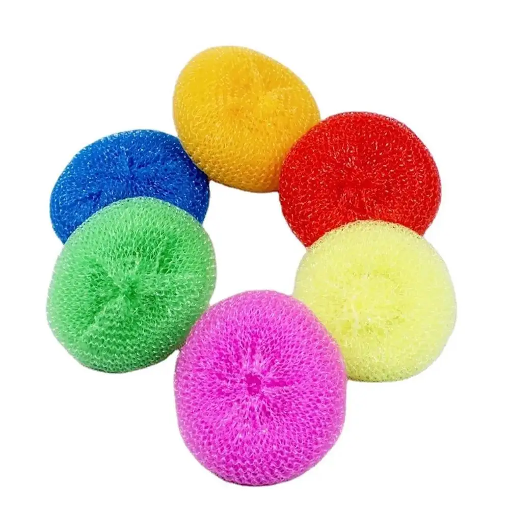 10 Dish Cleaning Brushes Mesh Pad Random Color Dish Mesh Scrubber Household Bowl Pot Cups Scouring Pad Kitchen Cleaning Scrubber