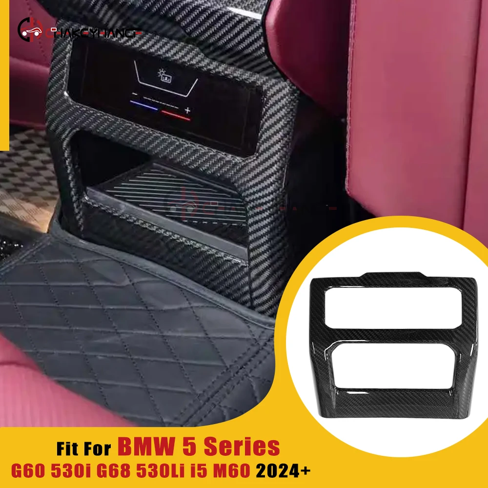 

Real Carbon Fiber Interior Rear Air Vent Outlet Frame Cover Trim Car Accessories for 2024 BMW 5 Series 530Li G68