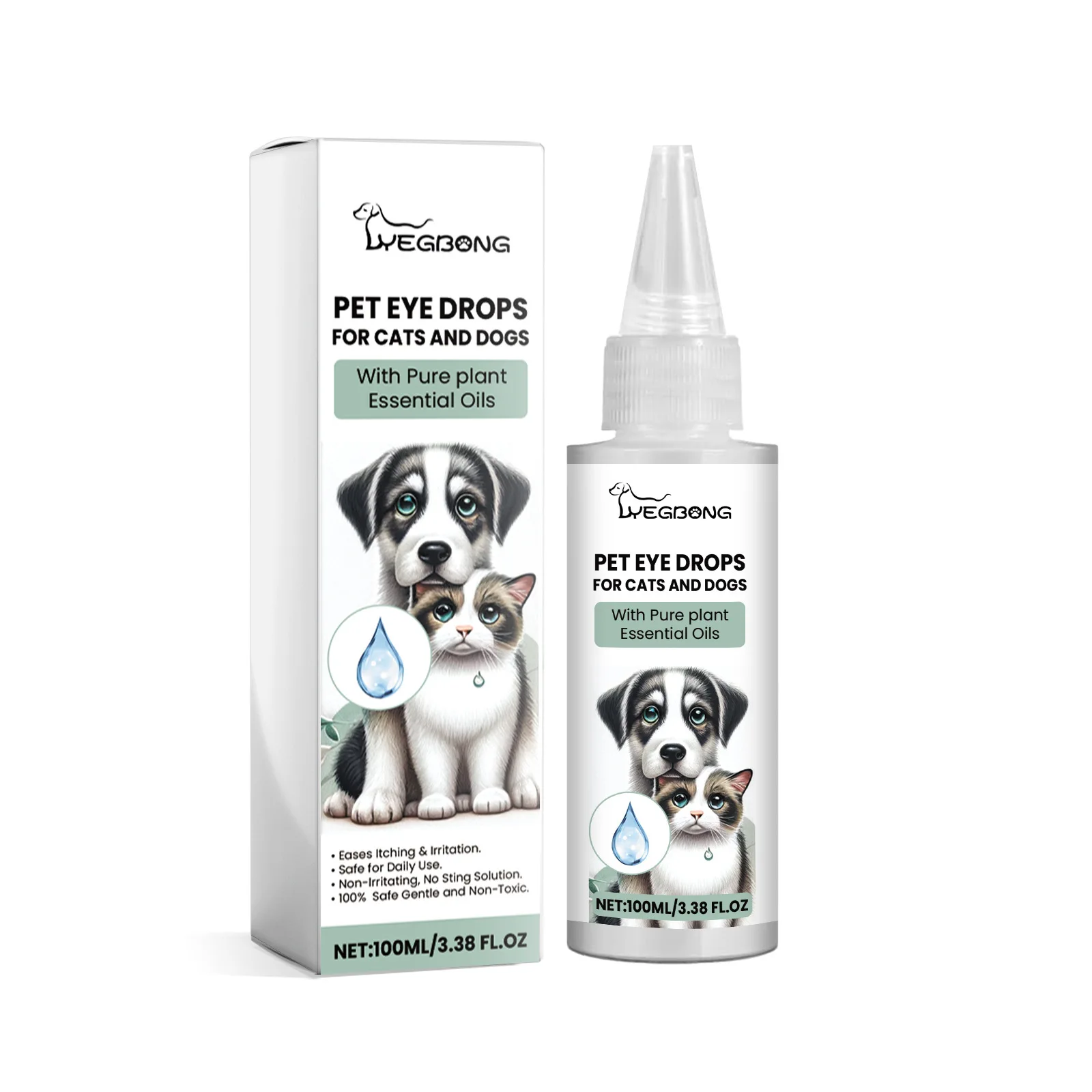 Cat Eye Drop Tear Marks Removal Treat Cataract Eye Itching Redness Relief Ease Dry Irritation Soothing Pet Eye Cleaning Solution