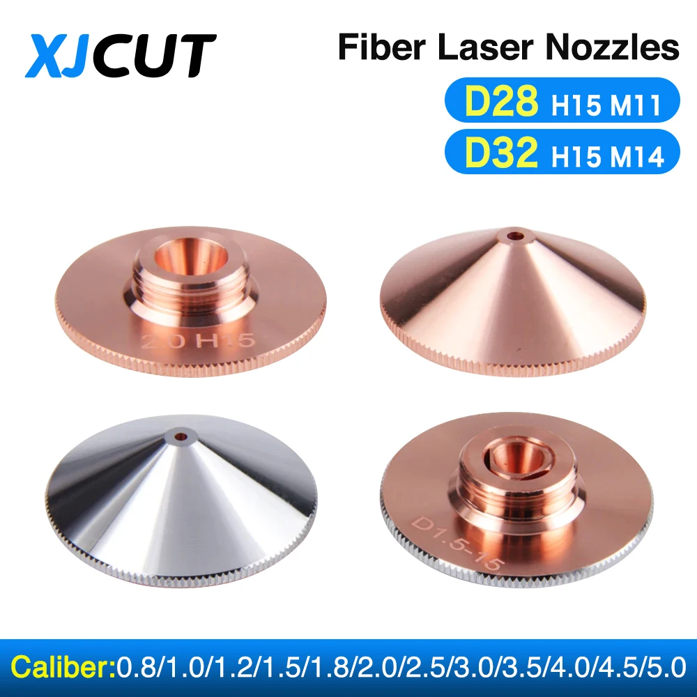 XJCUT Laser Nozzle D28/D32mm Single/Double layer nozzle Caliber 0.8-5.0mm For Raytools WSX Bodor Precitec Co2 Laser Cutting Head