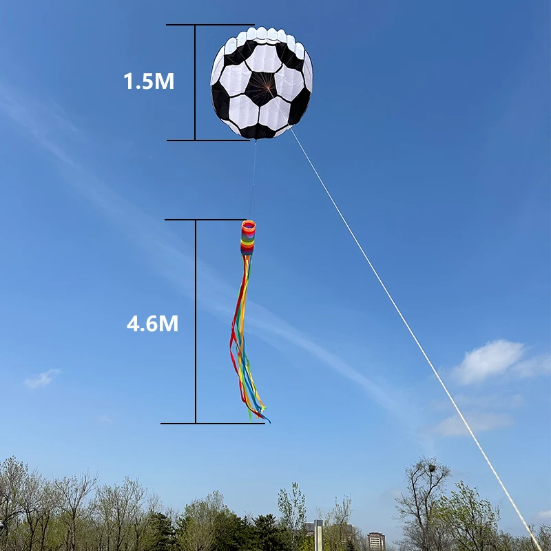 3D 6M Long Floating Tail Football Soft Kite Outdoor Flying on The Beach Professional Kite Easy To Fly Tear Resistant Storage Bag