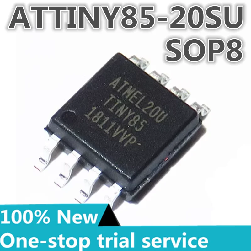 2-50PCS %new ATTINY85-20PU DIP-8  ATTINY85-20SU SOP-8 AVR® ATtiny, Functional Safety (FuSa) Microcontroller IC 8-bit 20MHz 8KB