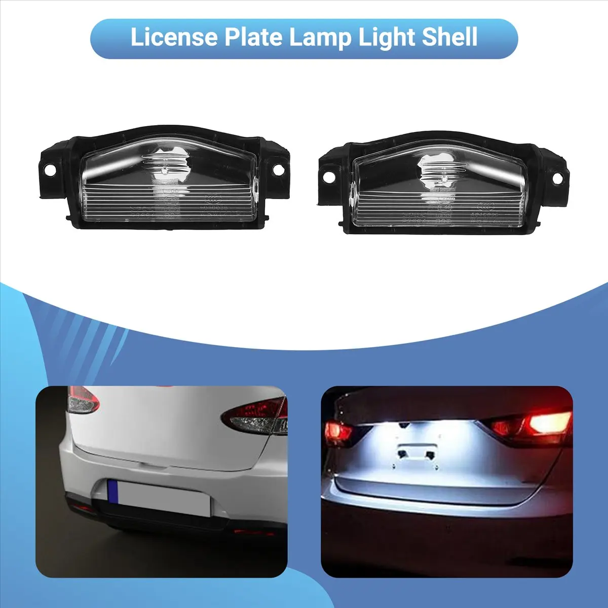 #09X License Plate Lamp Light Shell,2 Pcs Car License Plate Lamp Shell for Mazda 2 3 M2 M3 2011-2013 (ABS)
