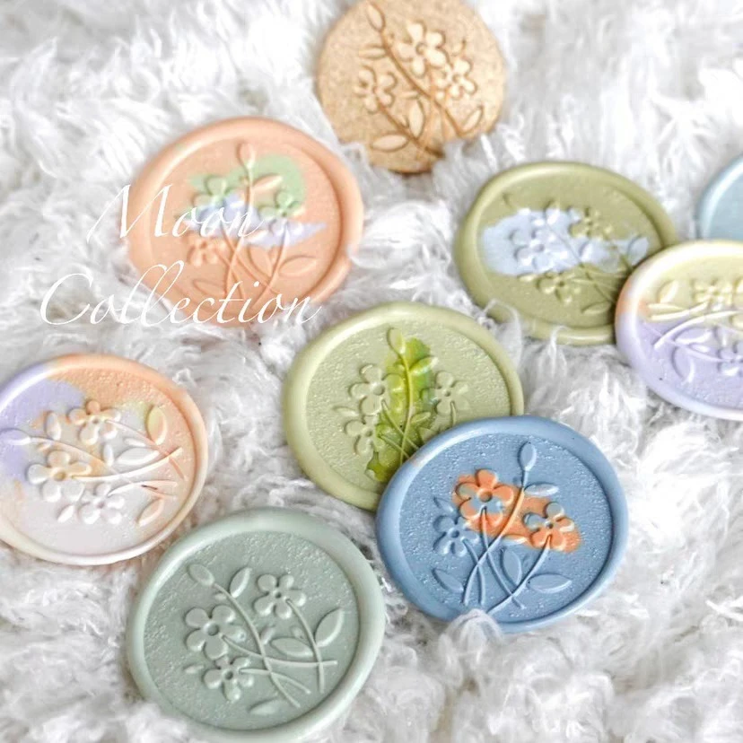 

Flower Pattern Wax Seal Metal Stamp Head DIY Sealing Tool For Hot Tea Packaging Wedding Invitation Cards Gift Decoration Crafts