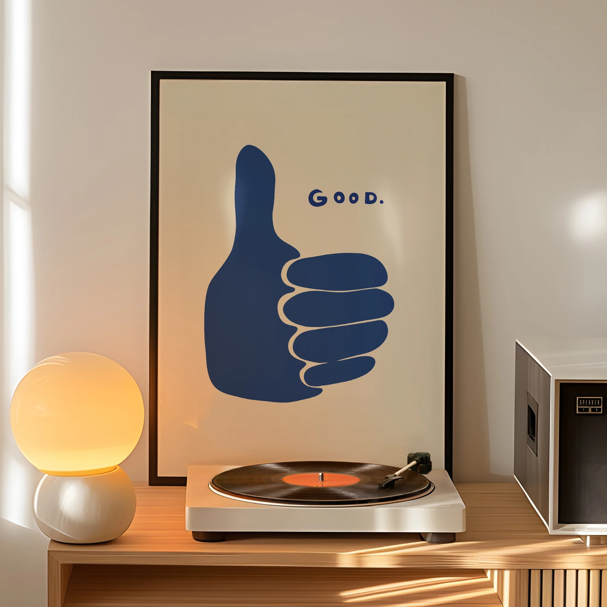 1pc Retro Daumen Bis Blau Wand Kunstdrucke Leinwand Malerei Poster Bild Für Wohnzimmer Bett Kinderzimmer Wohnkultur