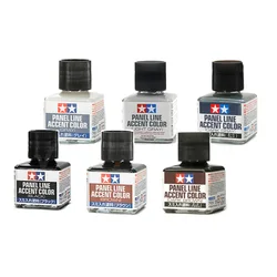 Tamiya-Panel de línea de 40ml, Color negro/marrón/gris/marrón oscuro/gris claro/Gris oscuro, modelo de pintura de modelado de Hobby #87131-#87199