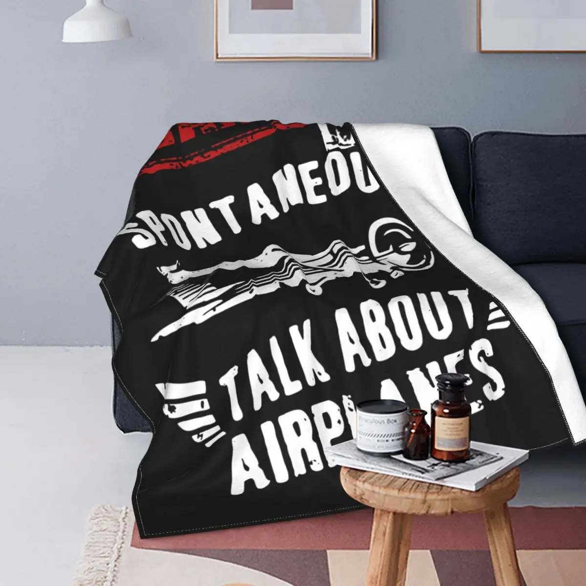 Funny Airplanes Pilot Gift Wool Blanket Aviation Plane Fighter Custom Throw Blanket for Home Hotel Sofa 125*100cm Quilt