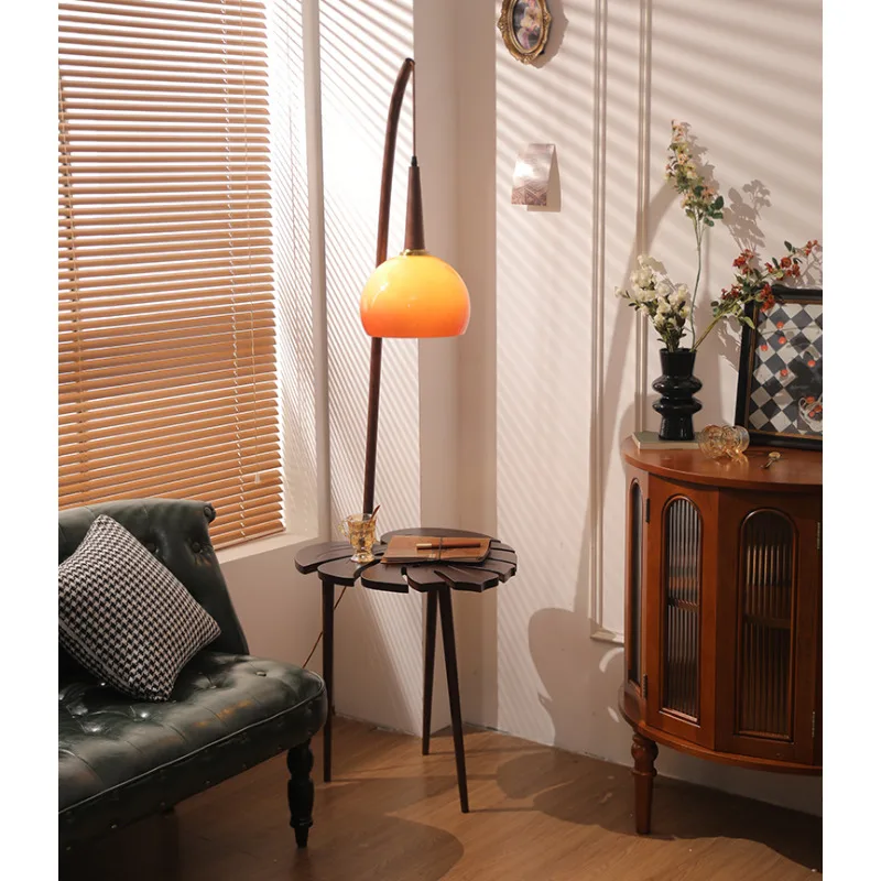 

Vintage Glass Lampshade E27 Led Floor Lamps for Living Room Sofa Side Ornament Remote Control Dim Standing Lamp Home Decor