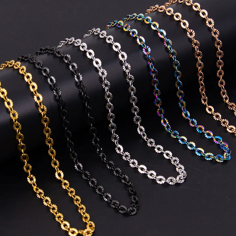 1pc Hotsale Stainless Steel Link Chain Necklace Simple Elegant 5 Colors Twisted Star Chains Never Fade For Women Girls Gift