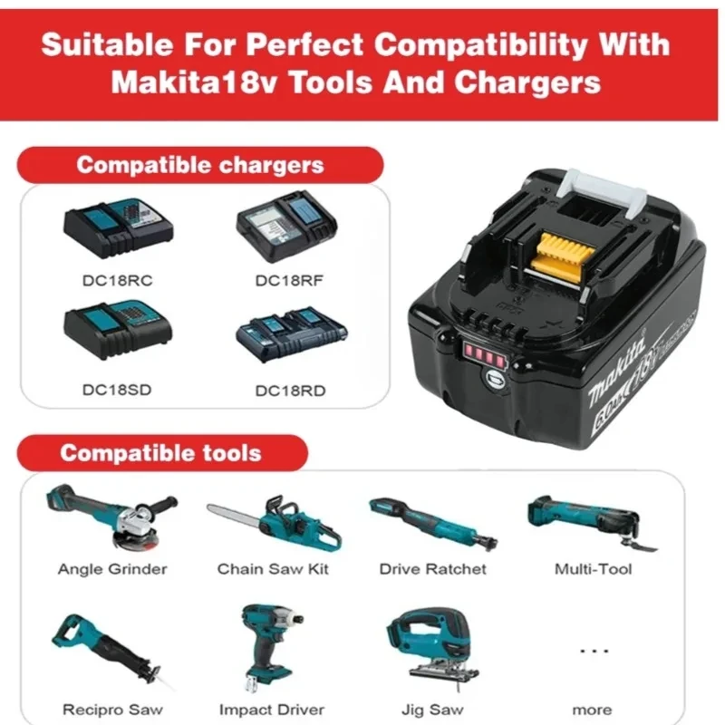 بطارية ماكيتا الأصلية 6.0Ah 9.0Ah 18V القابلة لإعادة الشحن 🔋 لماكيتا 18 فولت BL1850 BL1830 BL1830B BL1840 BL1840B BL1850B أدوات كهربائية #3