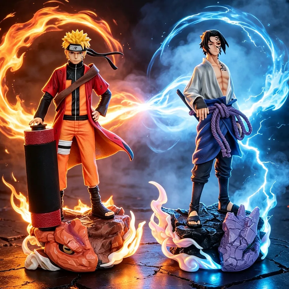 42cm/16,5 Zoll Anime-Figur Uchiha Sasuke Uzumaki Actionfiguren PVC-Sammlungsmodell Spielzeug als Geschenk