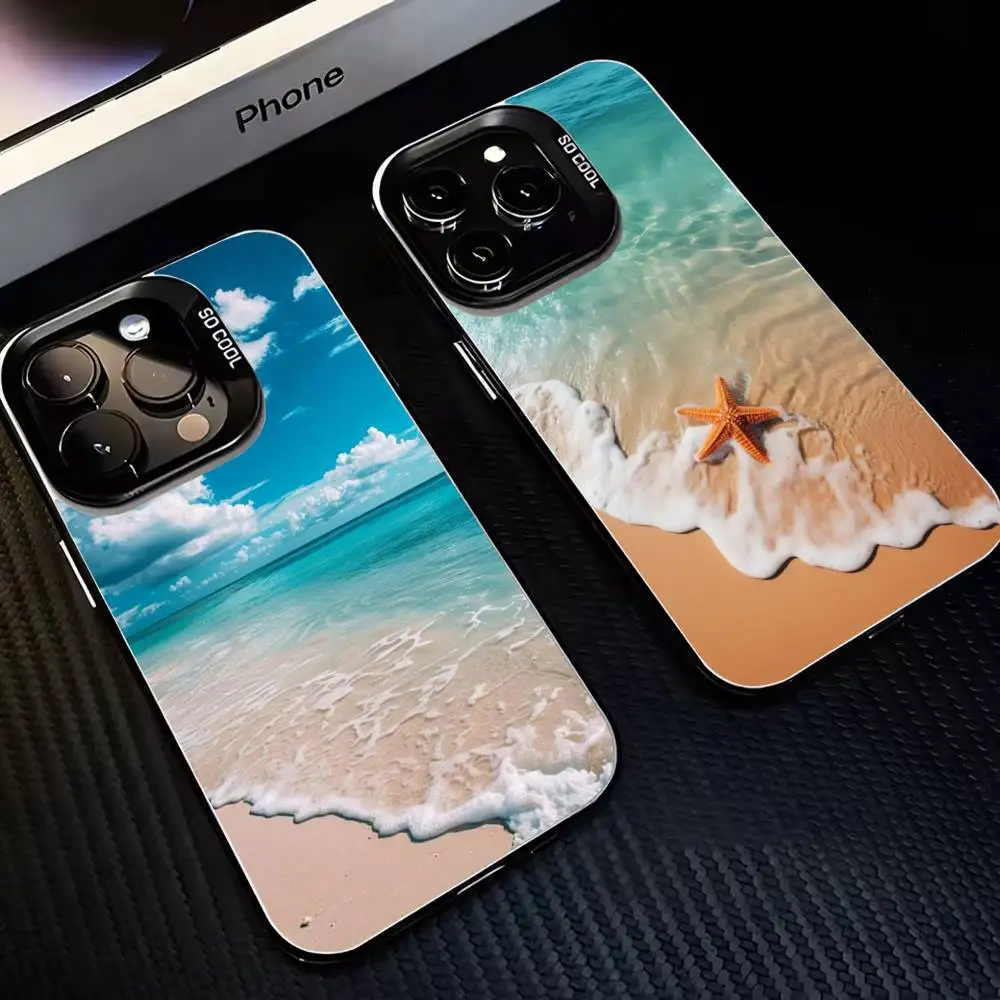 

Ocean beach scenery Phone Case For iPhone17,16,15,14,13,12,11 Plus,Pro Max Black Matte Shockproof Cover