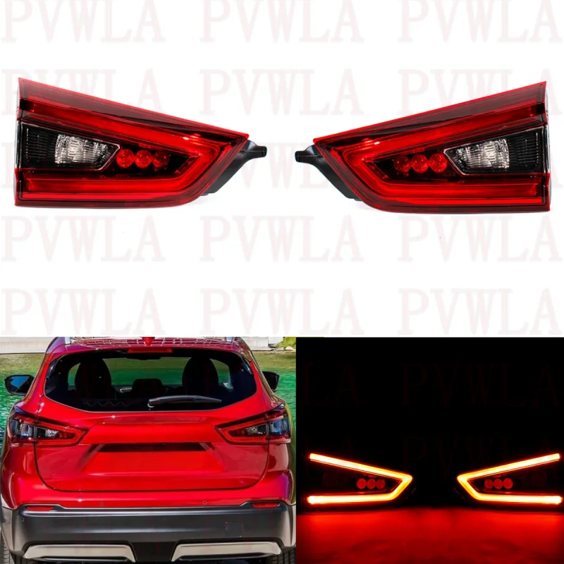 

Pair Inner Side Tail Light Rear Lamp With LED Bulbs 26555-HV05A 26555-HV55A For Nissan Qashqai 2017 2018 2019