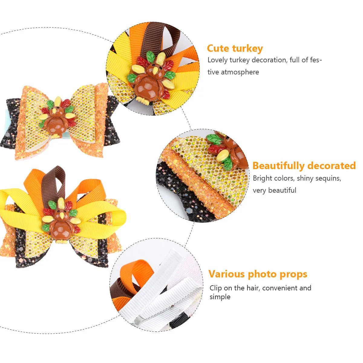 

2Pcs Children Bow Hairpin Silk Lightweight Bowknot Hair Clip Creative Hairpin for Girls Women Party Festival Daily Hair