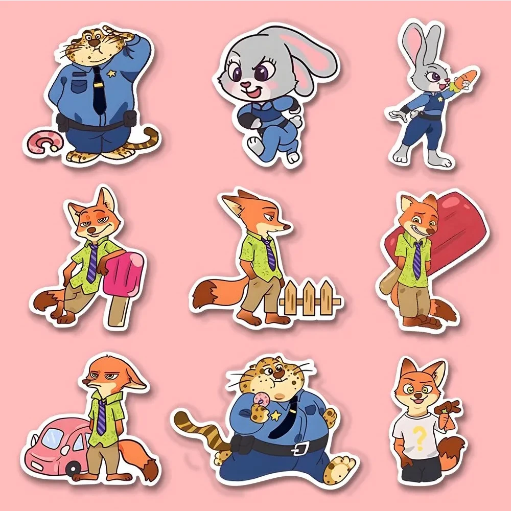 10/30/50pcs Disney Cute Movie Zootopia Graffiti Stickers Decals DIY Laptop Notebook Phone Suitcase Stationery Sticker Kids Toys