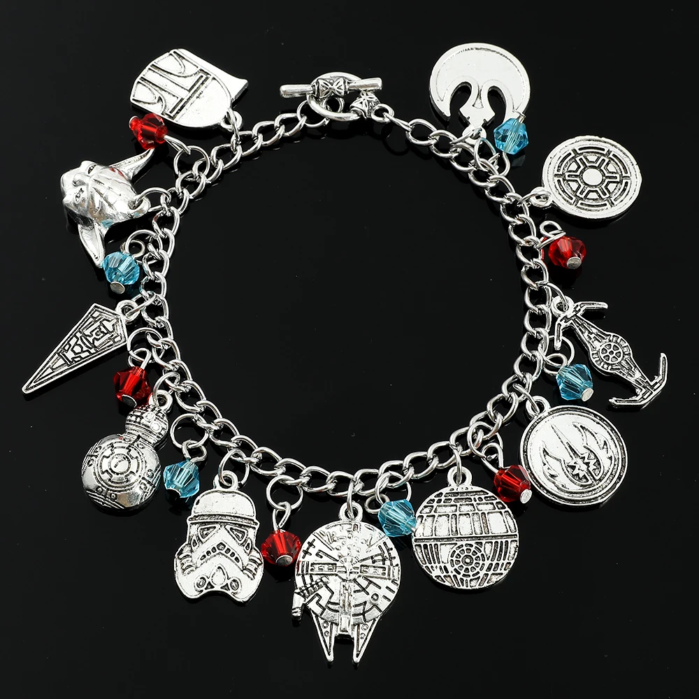 Star War Move Charm Bracelets for Women, Jewelry, STORM TROOPER Plan, Millennium Falcon Spaceship, Chain Bangle Accessories