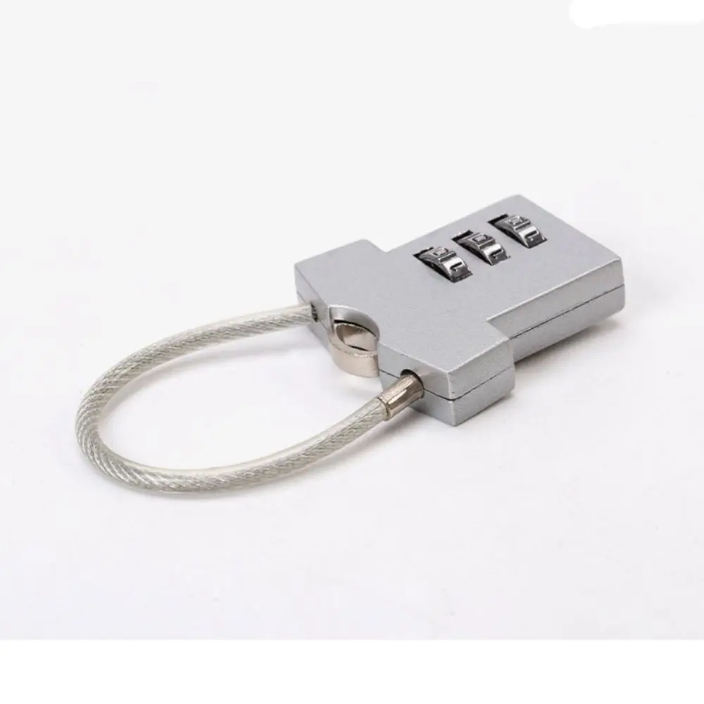 3 Digit Password Lock Aluminum Alloy Steel Wire Security Lock Mini Cupboard Cabinet Locker Padlock Suitcase Luggage Coded Lock