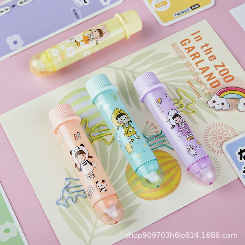 Creative Double Head Correction with Dot Glue 2 in 1 Little Girl Correction Belt Portable Girl Cute Stationery