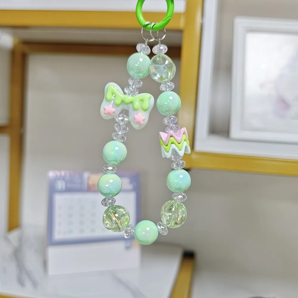 Kawaii Capyabra Beaded Phone Chain Bow Sweet Bead Phone Pendant Cute Cartoon Phone Wrist Strap Mobile Phone
