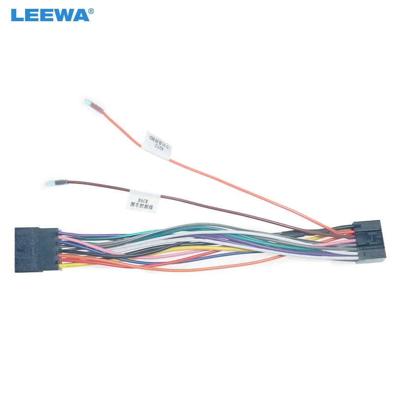 

LEEWA Car 16pin Audio Wiring Harness For Chevrolet Aveo Lova Chery Landwind Stereo Installation Power Wire Adapter