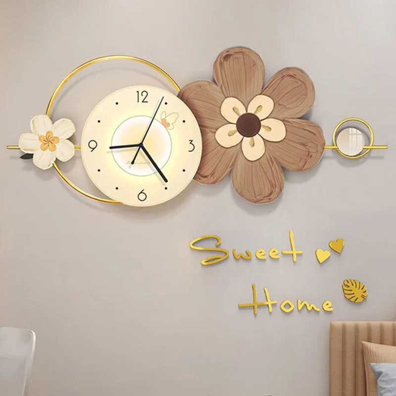 

Modern Minimalist Nordic Wall Clocks Light Living Room Metal Luminous Wall Clock Large Cute Reloj De Pared Para Sala Home Decor