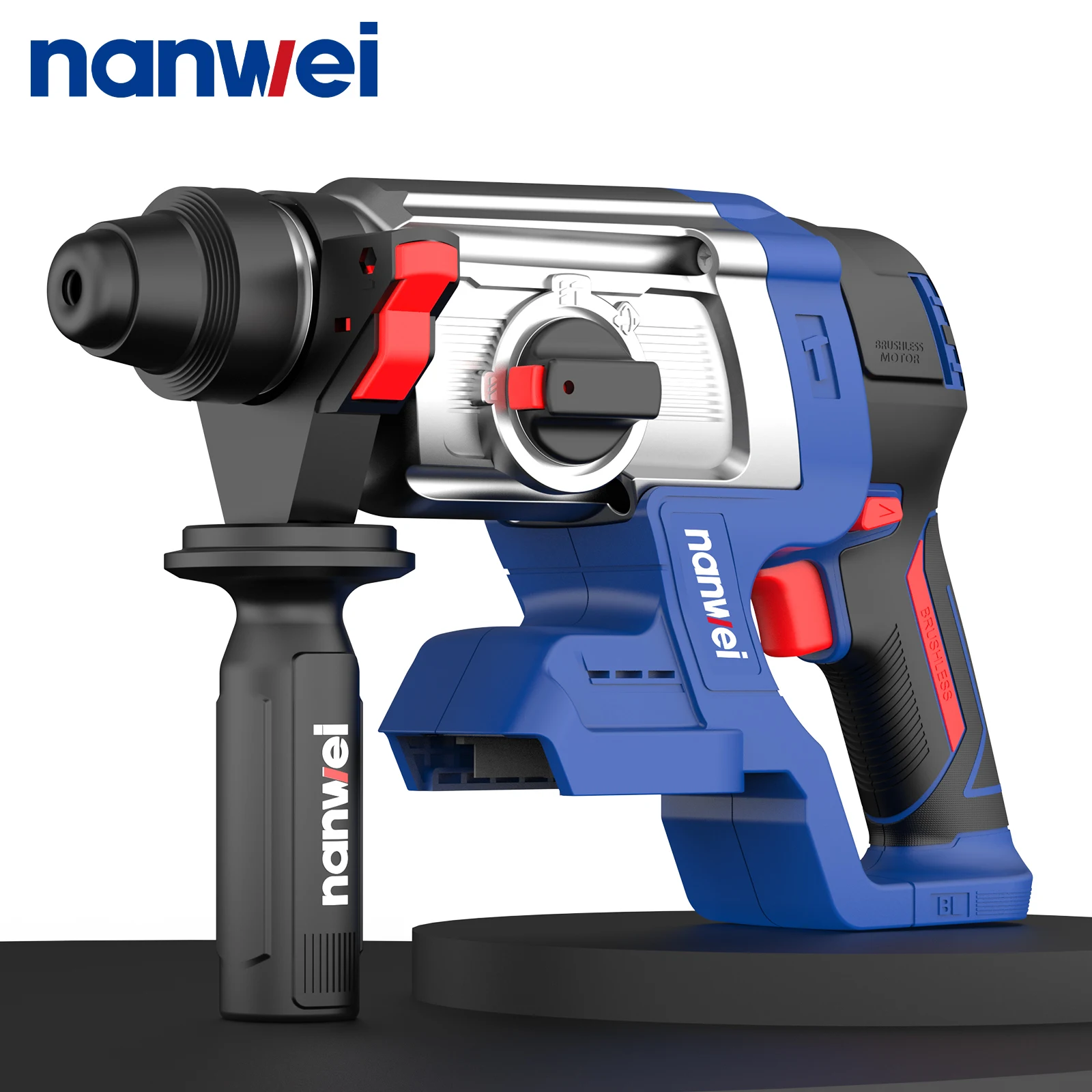NANWEI 20V Brushless Hammer Drill 26mm Industrial-Grade Concrete Drilling