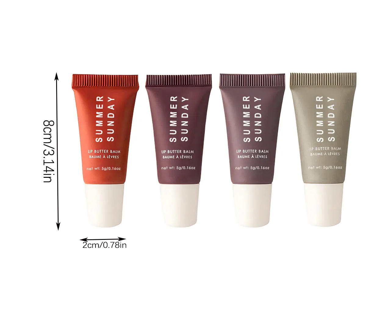 Conjunto de brilho labial de 4 peças completo, requintado, prático, confortável, hidratante, natural, conjunto de maquiagem portátil