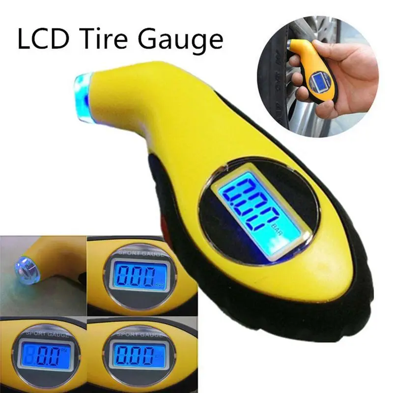 Digital Tire Pressure Gauge Portable Digital Tire Pressure Gauge Tool For Car Motorcycle Van Truck With Backlit LCD 0-150PSI