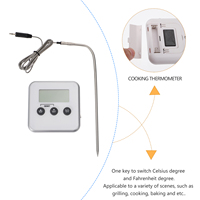 Digital BBQ Thermometer Cooking Probe Picnic Grilling White Alarm Kitchen Meat Celsius Fahrenheit Wall Mount Desktop Magnetic