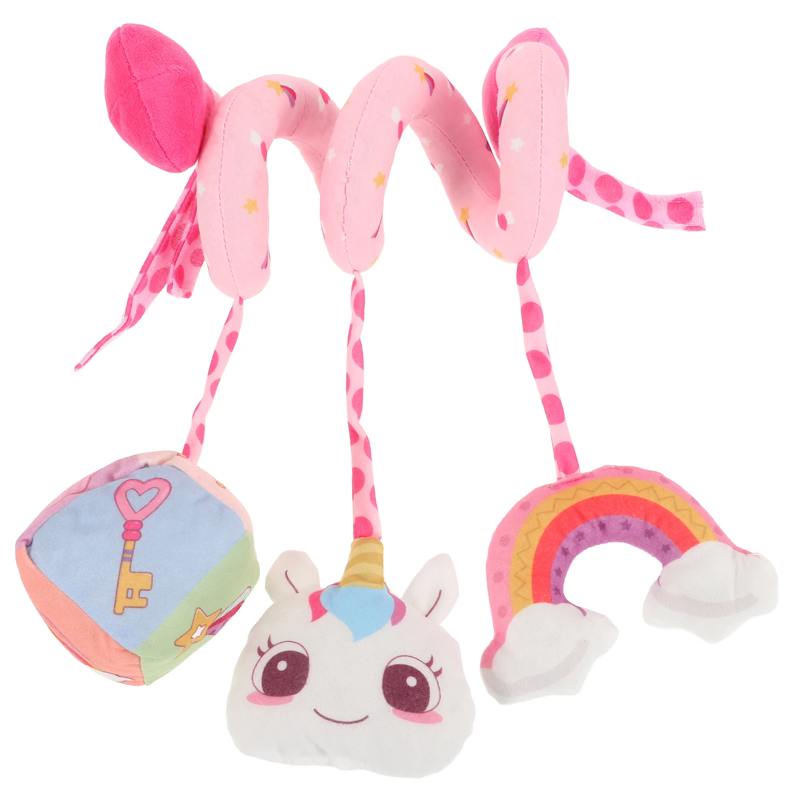 Toy Crib Bell Baby Stroller Spiral Plush Toys for Babies 0-6 Months 12 Hanging Girl Child