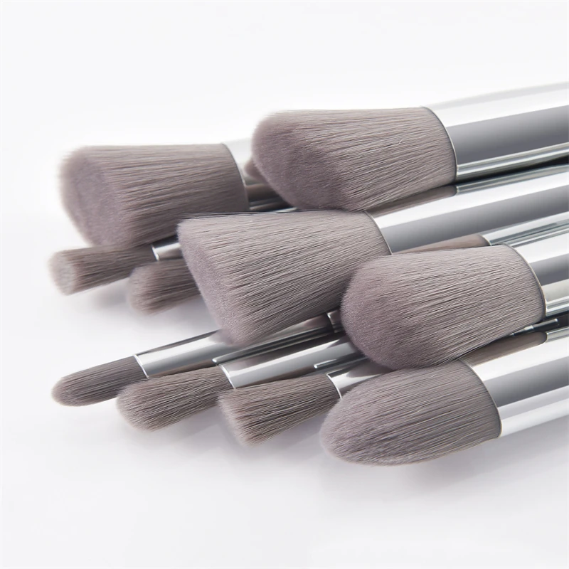 10 pcs/Set Mini soft skin-friendly not shedding is more soild metal ferrule cosmetic brush set with support customize packges