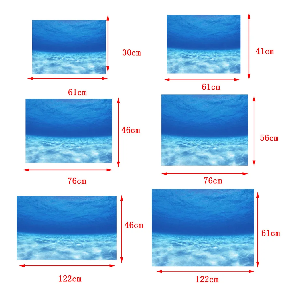 3D HD picture Fish Tank Aquarium Background Painting Landscape Sticker Poster Tank Underwater Ocean Backdrop Aquarium Decoration