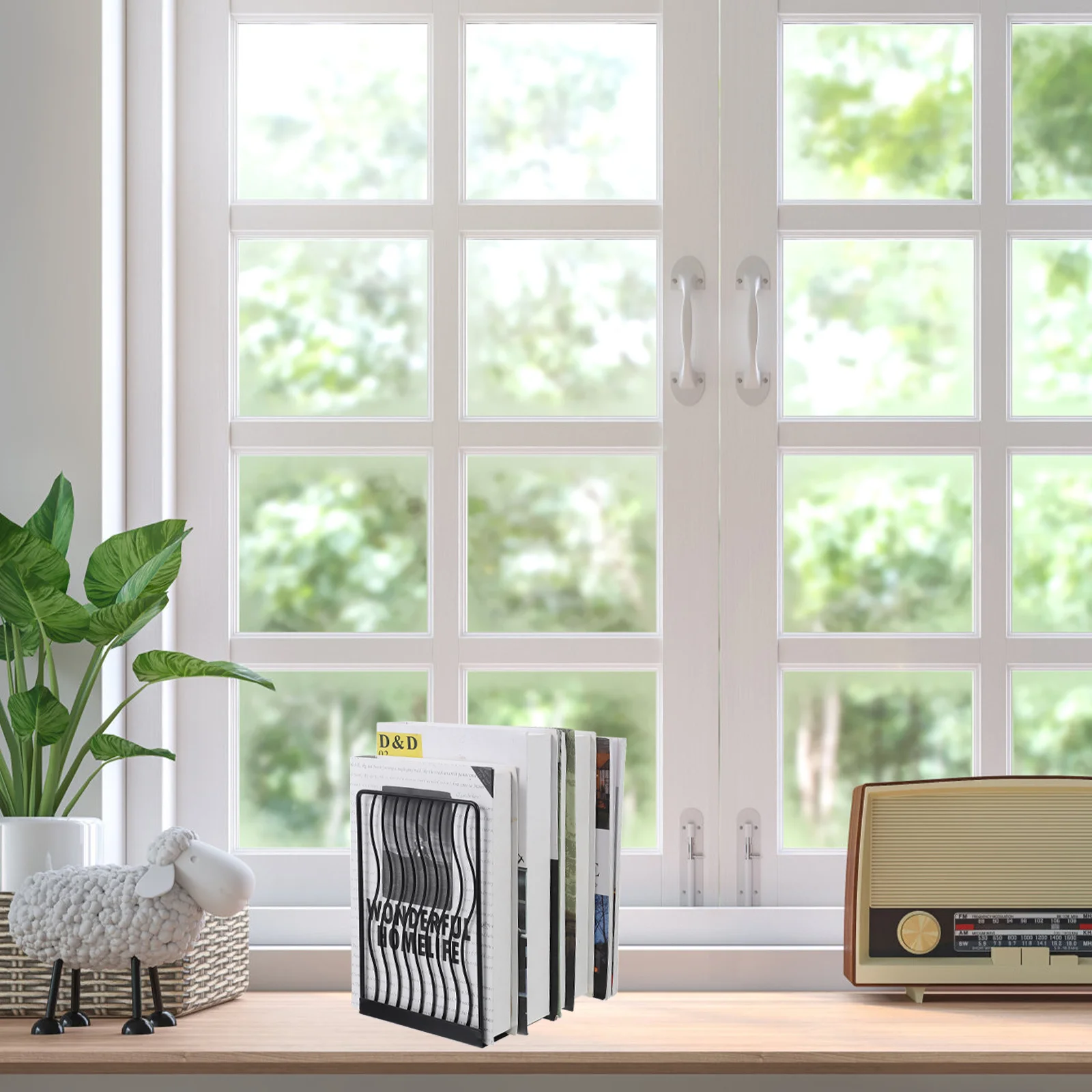 

2Pcs Book Support Holder Set Wrought Iron Hollow-Out Desktop Bookend for Home Dorm Organization Magazine Display Stand Sturdy