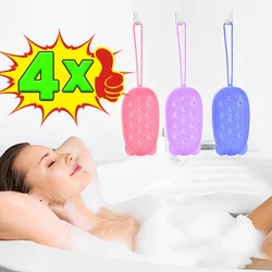 Jabón espumoso de silicona, cepillo de baño, esponja exfoliante corporal, depurador de burbujas, ducha, colores aleatorios, limpieza de la piel, accesorios de baño