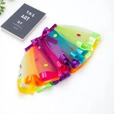 

Girls Rainbow Midiskirt Elastic Waist Tutu Skirt Party Dress -Rt077 M Adorable Design Comfortable for Dance Ballet
